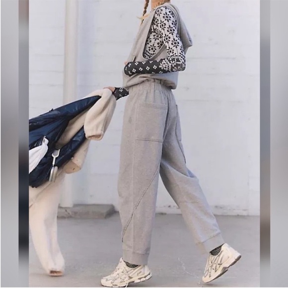 FP Movement Medium Jumpsuit Set Go Onesie Heather Gray pockets hood sleeveless - Picture 8 of 15